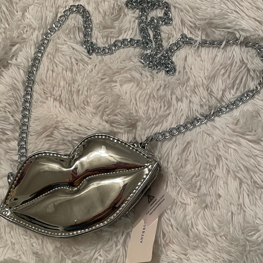 Silver Lips Anthro Purse!!